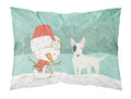 White Spot Bull Terrier Snowman Christmas Standard Pillowcase Lightweight Super Soft Easy Care Decorative Artwork Pillowcase, Standard