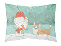 Cardigan Corgi Snowman Christmas Standard Pillowcase Lightweight Super Soft Easy Care Decorative Artwork Pillowcase, Standard