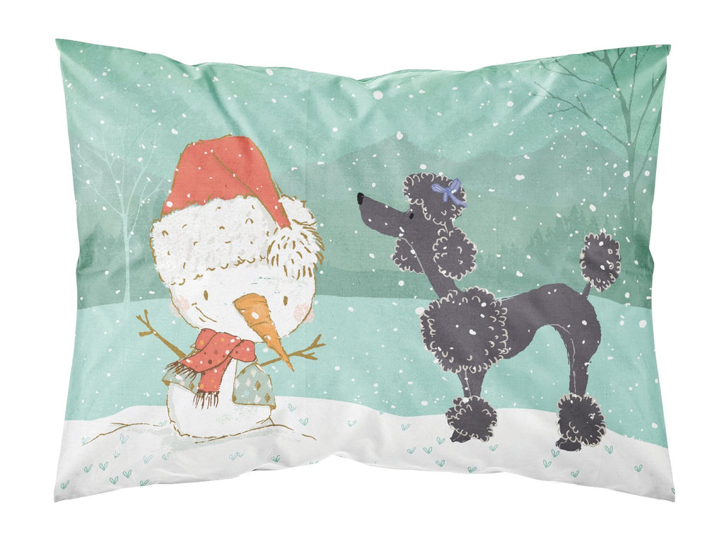 Black Poodle Snowman Christmas Standard Pillowcase Lightweight Super Soft Easy Care Decorative Artwork Pillowcase, Standard