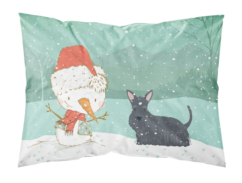 Scottish Terrier Snowman Christmas Standard Pillowcase Lightweight Super Soft Easy Care Decorative Artwork Pillowcase, Standard
