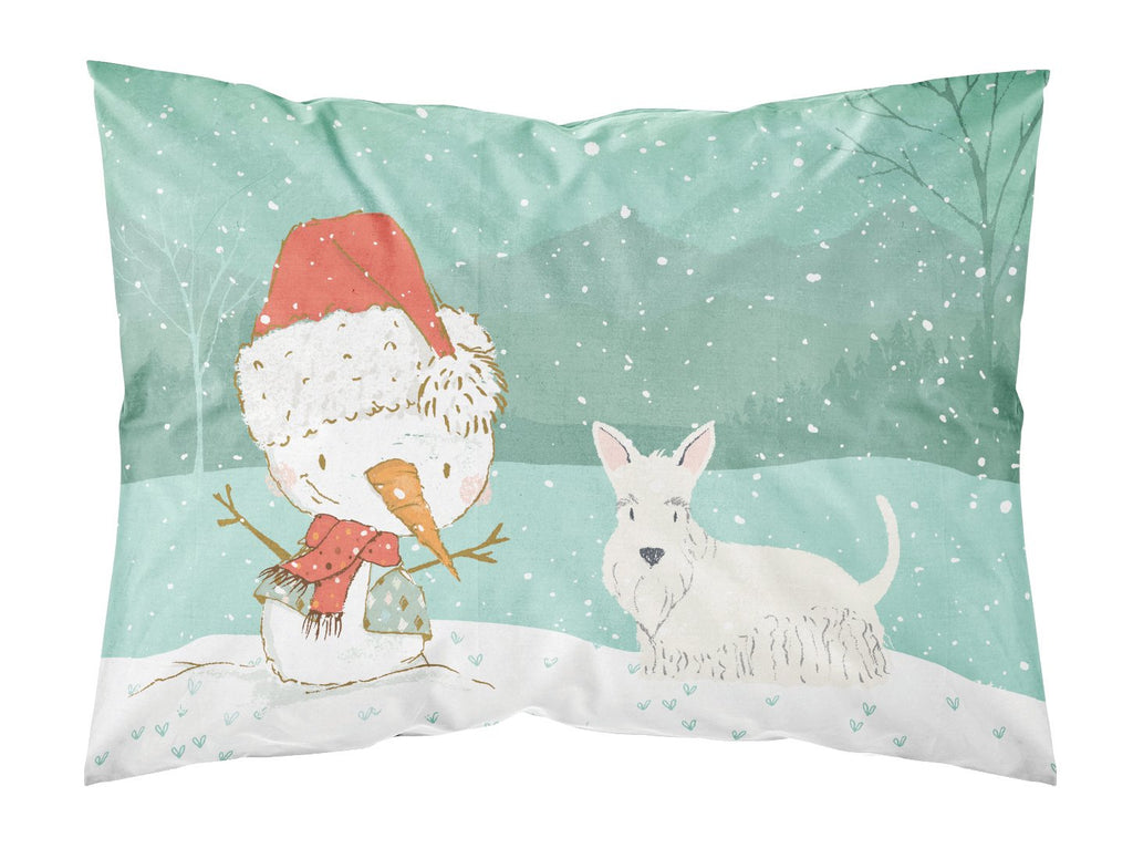 Wheaten Scottish Terrier Snowman Christmas Standard Pillowcase Lightweight Super Soft Easy Care Decorative Artwork Pillowcase, Standard