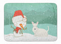 Wheaten Scottish Terrier Snowman Christmas Memory Foam Kitchen Mat Machine Washable Anti-Fatigue Cushion Comfort Bath or Kitchen Rug