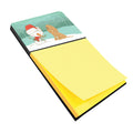 Tan Spaniel Snowman Christmas Watercolor Sticky Note Holder Refillable Dispenser Desk Accessory 3x3 Pad Gift