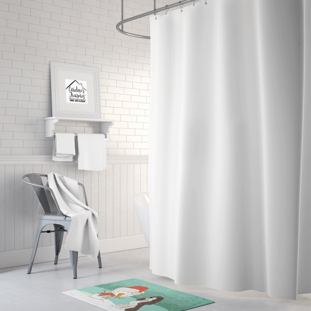 Brown English Springer Spaniel Snowman Christmas Memory Foam Kitchen Mat Machine Washable Anti-Fatigue Cushion Comfort Bath or Kitchen Rug