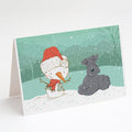 Lakeland Terrier Snowman Christmas Greeting Cards Pack of 8 Blank Cards with Envelopes Whimsical A7 Size 5x7