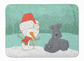 Lakeland Terrier Snowman Christmas Memory Foam Kitchen Mat Machine Washable Anti-Fatigue Cushion Comfort Bath or Kitchen Rug