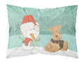 Airedale Terrier Snowman Christmas Standard Pillowcase Lightweight Super Soft Easy Care Decorative Artwork Pillowcase, Standard