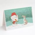 Whippet Snowman Christmas Greeting Cards Pack of 8 Blank Cards with Envelopes Whimsical A7 Size 5x7