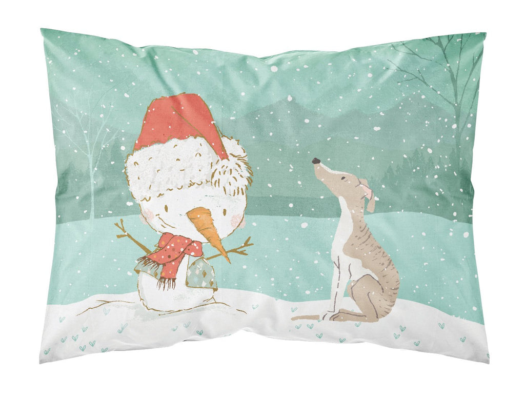 Whippet Snowman Christmas Standard Pillowcase Lightweight Super Soft Easy Care Decorative Artwork Pillowcase, Standard