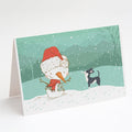 Black Chihuahua Snowman Christmas Greeting Cards Pack of 8 Blank Cards with Envelopes Whimsical A7 Size 5x7