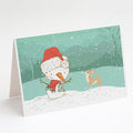 Tan Chihuahua Snowman Christmas Greeting Cards Pack of 8 Blank Cards with Envelopes Whimsical A7 Size 5x7