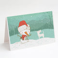 White Chihuahua Snowman Christmas Greeting Cards Pack of 8 Blank Cards with Envelopes Whimsical A7 Size 5x7