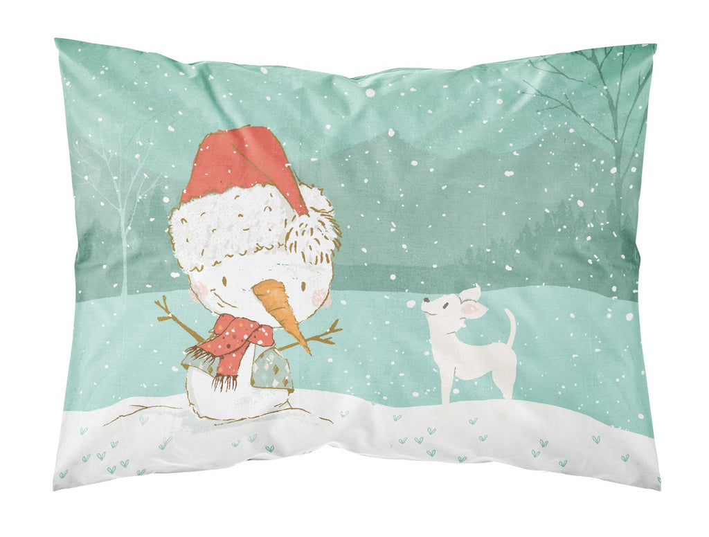 White Chihuahua Snowman Christmas Standard Pillowcase Lightweight Super Soft Easy Care Decorative Artwork Pillowcase, Standard