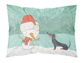 Black Tan Dachshund Snowman Christmas Standard Pillowcase Lightweight Super Soft Easy Care Decorative Artwork Pillowcase, Standard