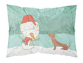 Red Dachshund Snowman Christmas Standard Pillowcase Lightweight Super Soft Easy Care Decorative Artwork Pillowcase, Standard