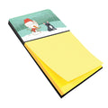 Black French Bulldog Snowman Christmas Watercolor Sticky Note Holder Refillable Dispenser Desk Accessory 3x3 Pad Gift
