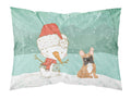 Fawn French Bulldog Snowman Christmas Standard Pillowcase Lightweight Super Soft Easy Care Decorative Artwork Pillowcase, Standard