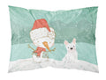 White French Bulldog Snowman Christmas Standard Pillowcase Lightweight Super Soft Easy Care Decorative Artwork Pillowcase, Standard