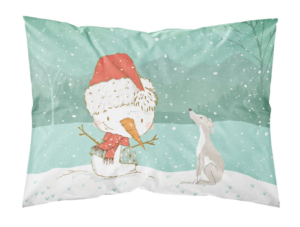 Italian Greyhound Snowman Christmas Standard Pillowcase Lightweight Super Soft Easy Care Decorative Artwork Pillowcase, Standard