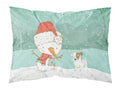 Jack Russell Terrier Snowman Christmas Standard Pillowcase Lightweight Super Soft Easy Care Decorative Artwork Pillowcase, Standard