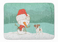 Jack Russell Terrier #2 Snowman Christmas Memory Foam Kitchen Mat Machine Washable Anti-Fatigue Cushion Comfort Bath or Kitchen Rug