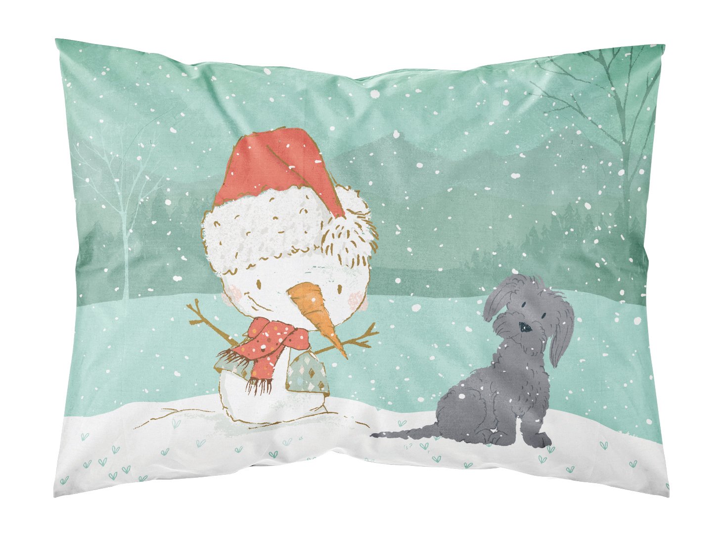 Black Maltese Snowman Christmas Standard Pillowcase Lightweight Super Soft Easy Care Decorative Artwork Pillowcase, Standard