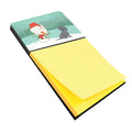 Black Maltese Snowman Christmas Watercolor Sticky Note Holder Refillable Dispenser Desk Accessory 3x3 Pad Gift