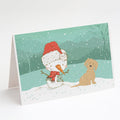 Brown Maltese Snowman Christmas Greeting Cards Pack of 8 Blank Cards with Envelopes Whimsical A7 Size 5x7