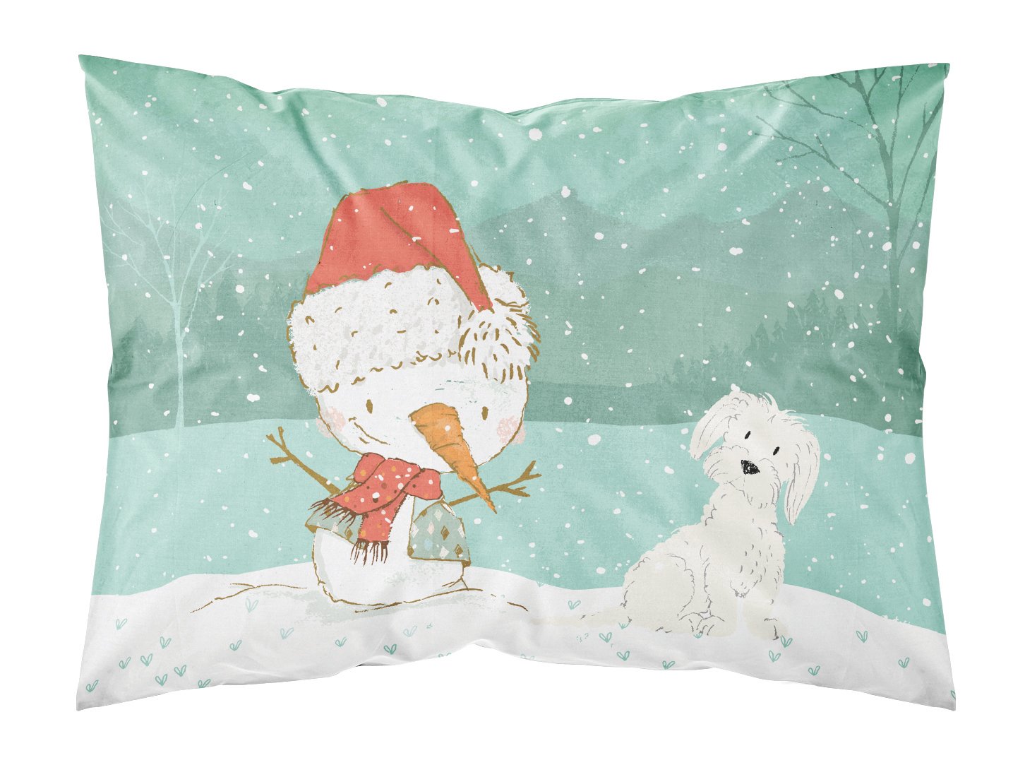 Maltese Snowman Christmas Standard Pillowcase Lightweight Super Soft Easy Care Decorative Artwork Pillowcase, Standard