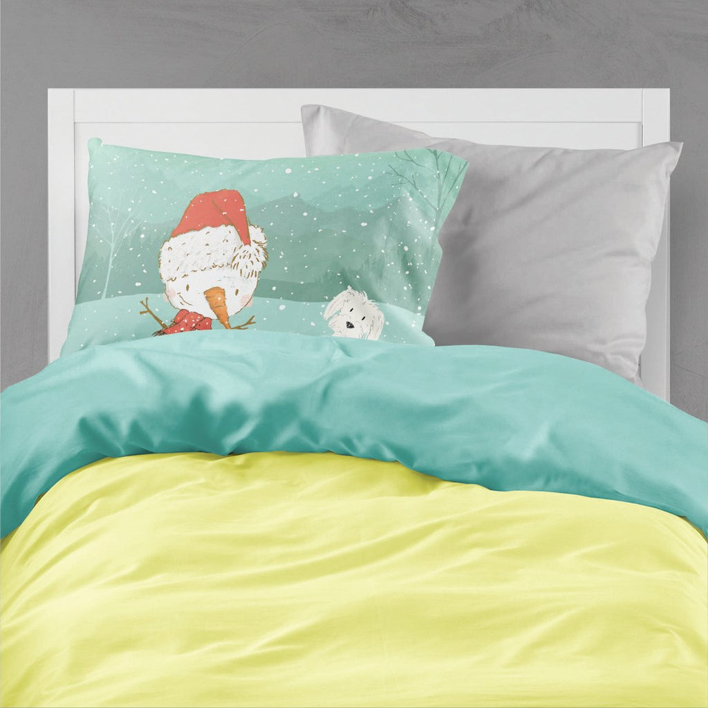 Maltese Snowman Christmas Standard Pillowcase Lightweight Super Soft Easy Care Decorative Artwork Pillowcase, Standard