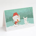 Westie Terrier Snowman Christmas Greeting Cards Pack of 8 Blank Cards with Envelopes Whimsical A7 Size 5x7