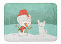 Westie Terrier Snowman Christmas Memory Foam Kitchen Mat Machine Washable Anti-Fatigue Cushion Comfort Bath or Kitchen Rug