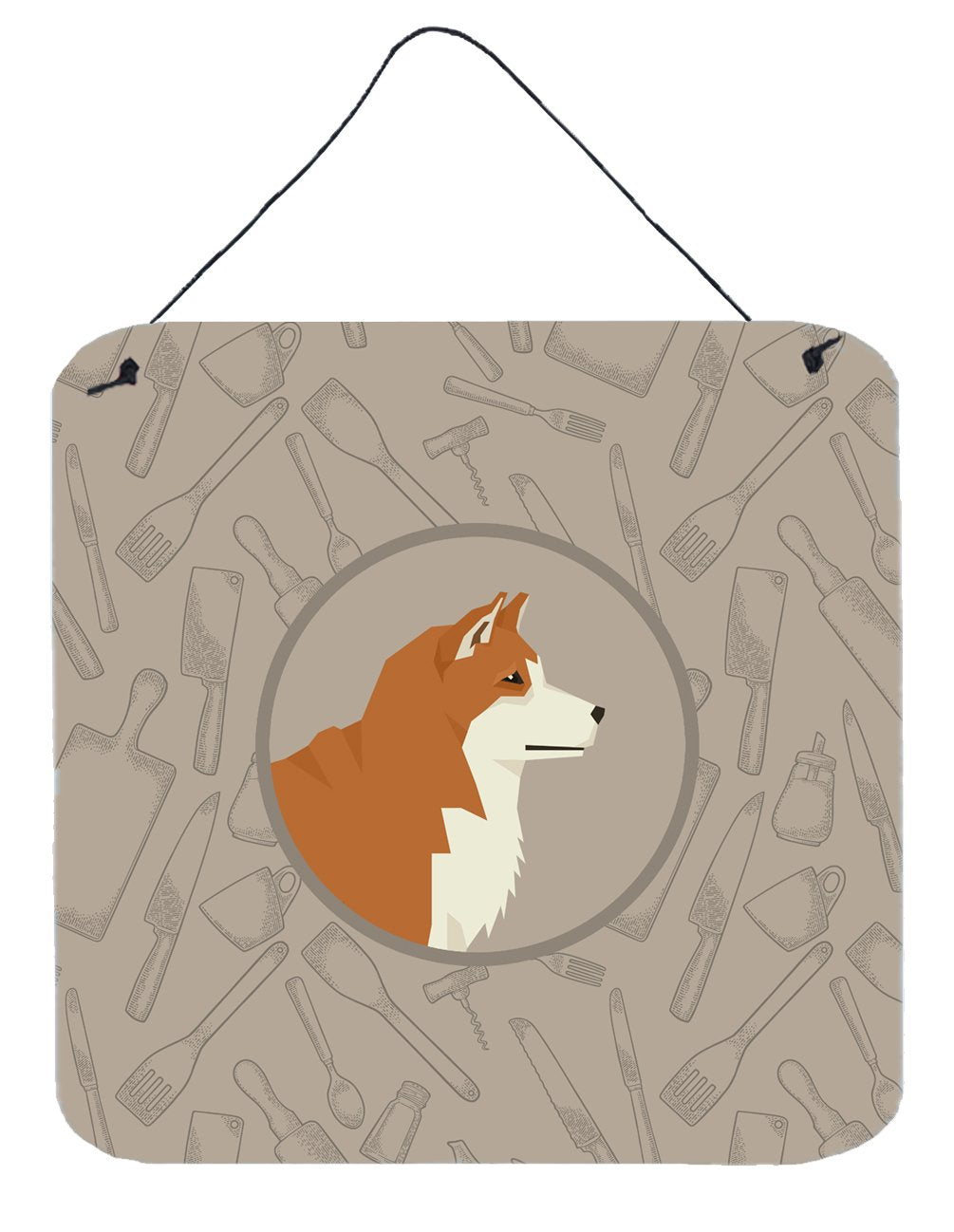 Akita In the Kitchen Wall or Door Hanging Prints Aluminum Metal Sign Kitchen Wall Bar Bathroom Plaque Home Decor, 6x6, Multicolor