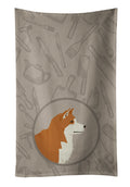 Akita In the Kitchen Kitchen Towel Velour Plush Front and Cotton Loop Back Machine Washable