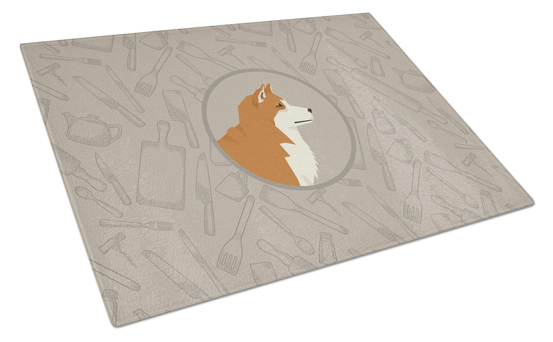 Akita In the Kitchen Cutting Board Tempered Glass Kitchen Cutting Surface, Heat Resistant Chopping, Non-Slip Feet, Food Prep & Serving