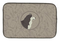 Alaskan Malamute In the Kitchen Dish Drying Mat Absorbent Dish Drying Mat Pad for Kitchen Counter Dish Drainer Mat for Countertop, 14 x 21", Multicolor