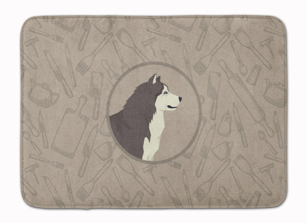 Alaskan Malamute In the Kitchen Memory Foam Kitchen Mat Machine Washable Anti-Fatigue Cushion Comfort Bath or Kitchen Rug