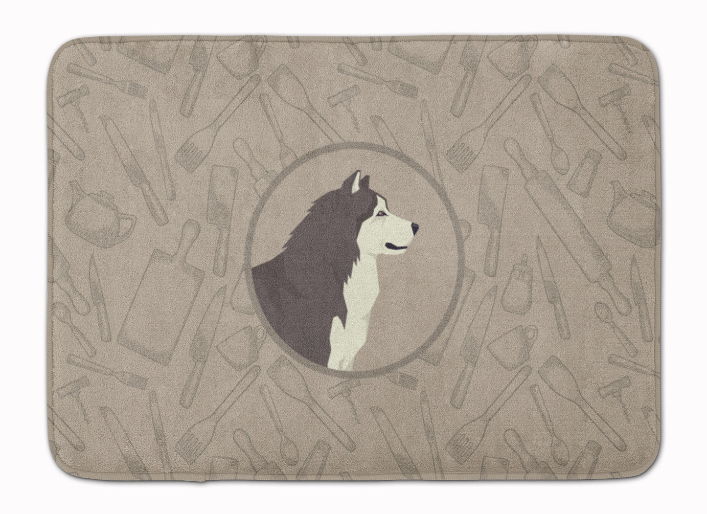 Alaskan Malamute In the Kitchen Memory Foam Kitchen Mat Machine Washable Anti-Fatigue Cushion Comfort Bath or Kitchen Rug