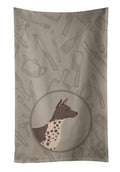 American Hairless Terrier In the Kitchen Kitchen Towel Velour Plush Front and Cotton Loop Back Machine Washable