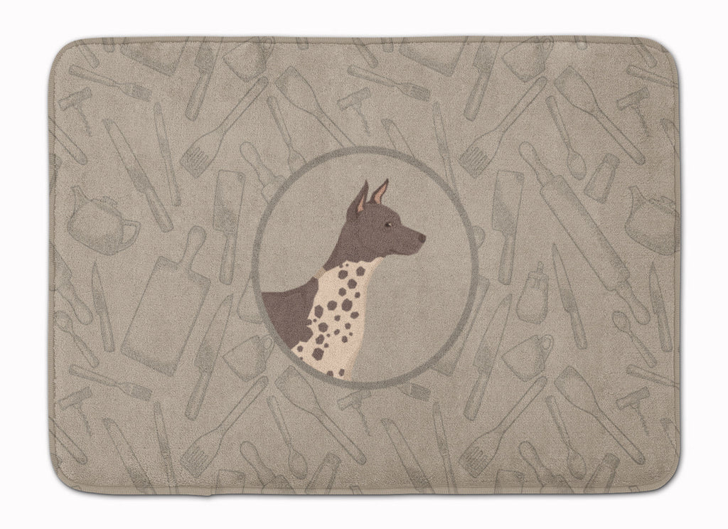 American Hairless Terrier In the Kitchen Memory Foam Kitchen Mat Machine Washable Anti-Fatigue Cushion Comfort Bath or Kitchen Rug