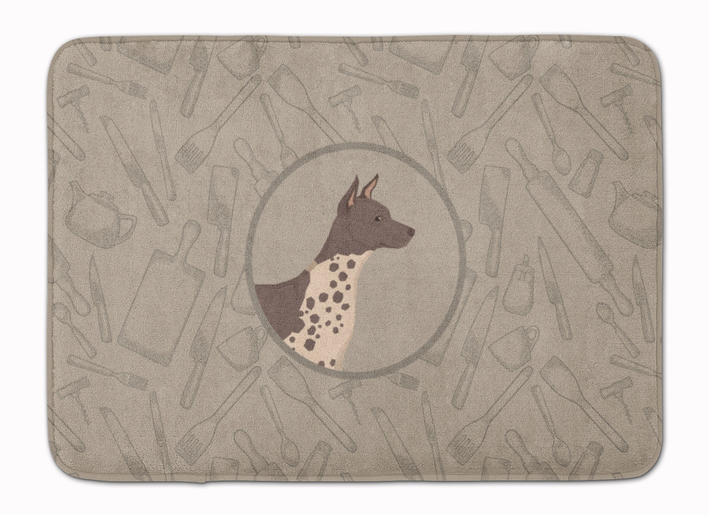 American Hairless Terrier In the Kitchen Memory Foam Kitchen Mat Machine Washable Anti-Fatigue Cushion Comfort Bath or Kitchen Rug