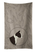 American Staffordshire Terrier In the Kitchen Kitchen Towel Velour Plush Front and Cotton Loop Back Machine Washable