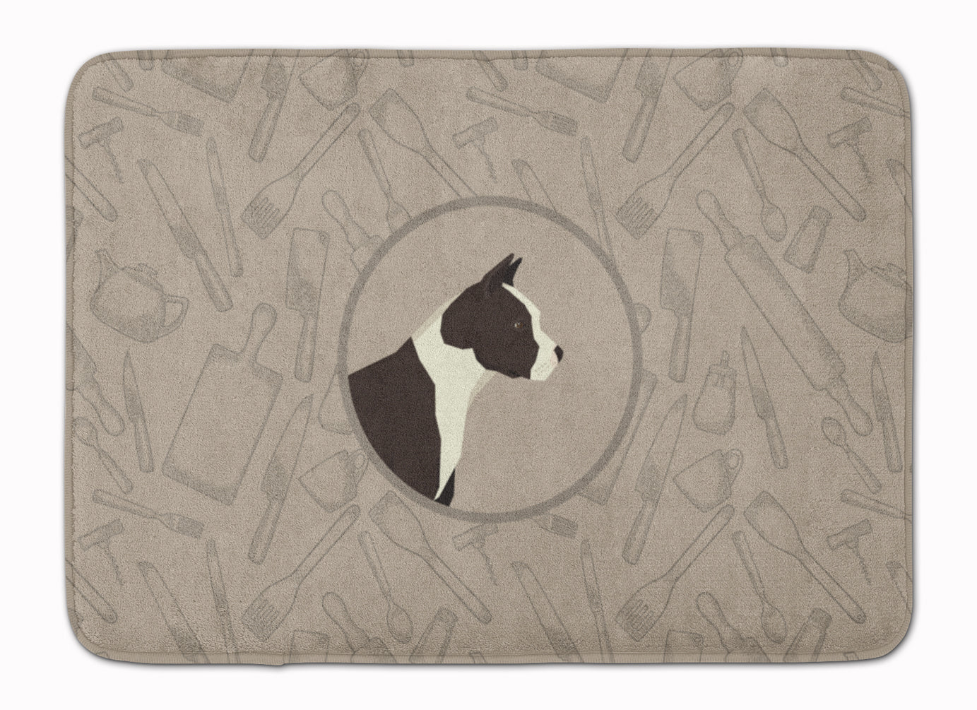 American Staffordshire Terrier In the Kitchen Memory Foam Kitchen Mat Machine Washable Anti-Fatigue Cushion Comfort Bath or Kitchen Rug