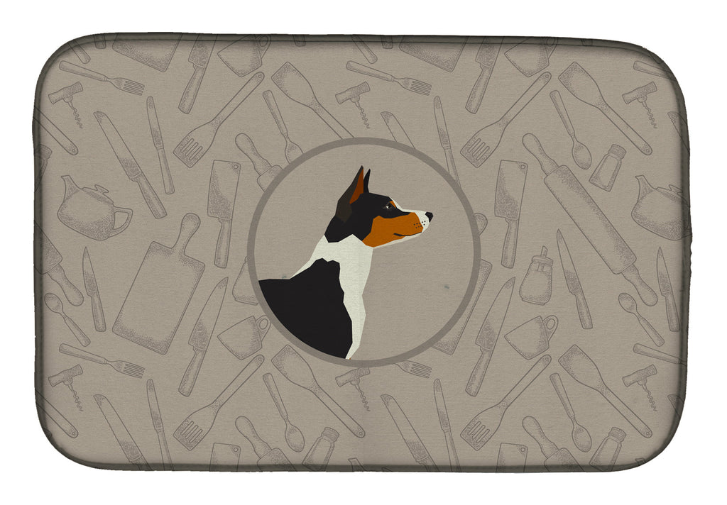 Basenji In the Kitchen Dish Drying Mat Absorbent Dish Drying Mat Pad for Kitchen Counter Dish Drainer Mat for Countertop, 14 x 21", Multicolor