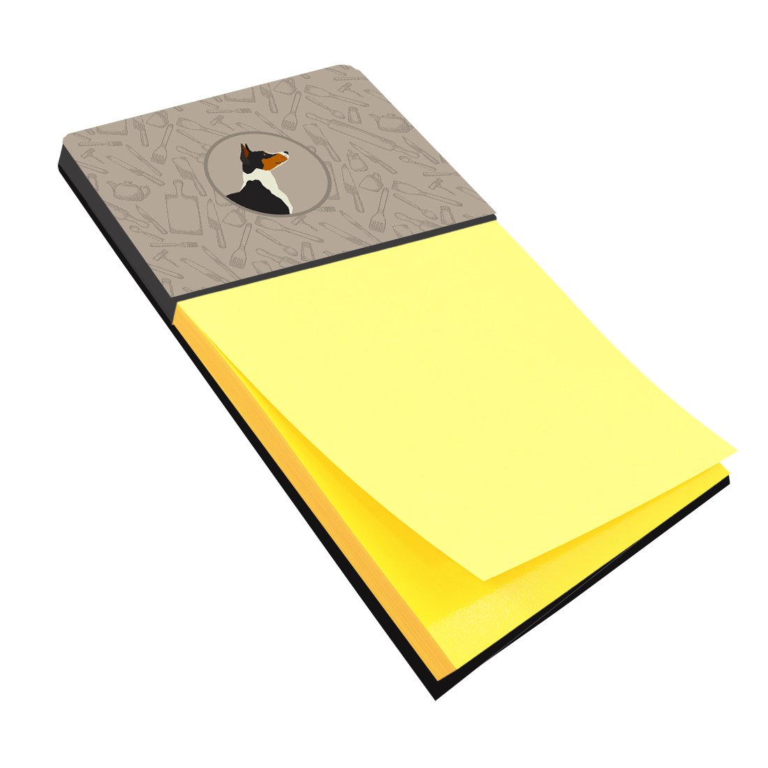 Basenji In the Kitchen Watercolor Sticky Note Holder Refillable Dispenser Desk Accessory 3x3 Pad Gift