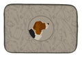 Basset Hound In the Kitchen Dish Drying Mat Absorbent Dish Drying Mat Pad for Kitchen Counter Dish Drainer Mat for Countertop, 14 x 21", Multicolor