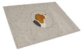 Basset Hound In the Kitchen Cutting Board Tempered Glass Kitchen Cutting Surface, Heat Resistant Chopping, Non-Slip Feet, Food Prep & Serving