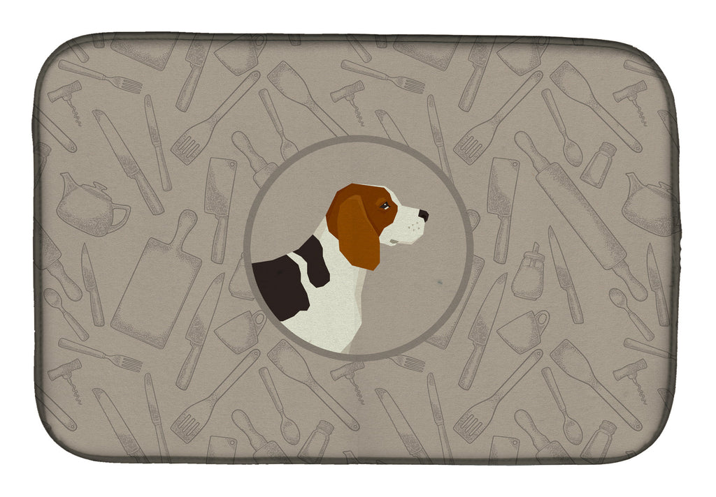 Beagle In the Kitchen Dish Drying Mat Absorbent Dish Drying Mat Pad for Kitchen Counter Dish Drainer Mat for Countertop, 14 x 21", Multicolor