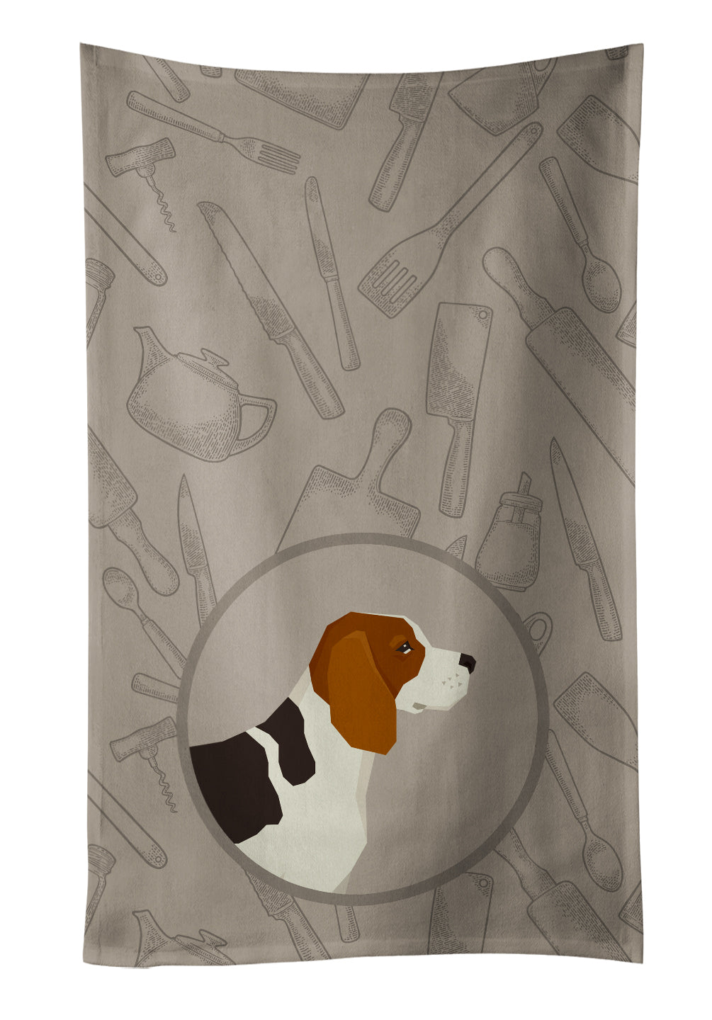 Beagle In the Kitchen Kitchen Towel Velour Plush Front and Cotton Loop Back Machine Washable