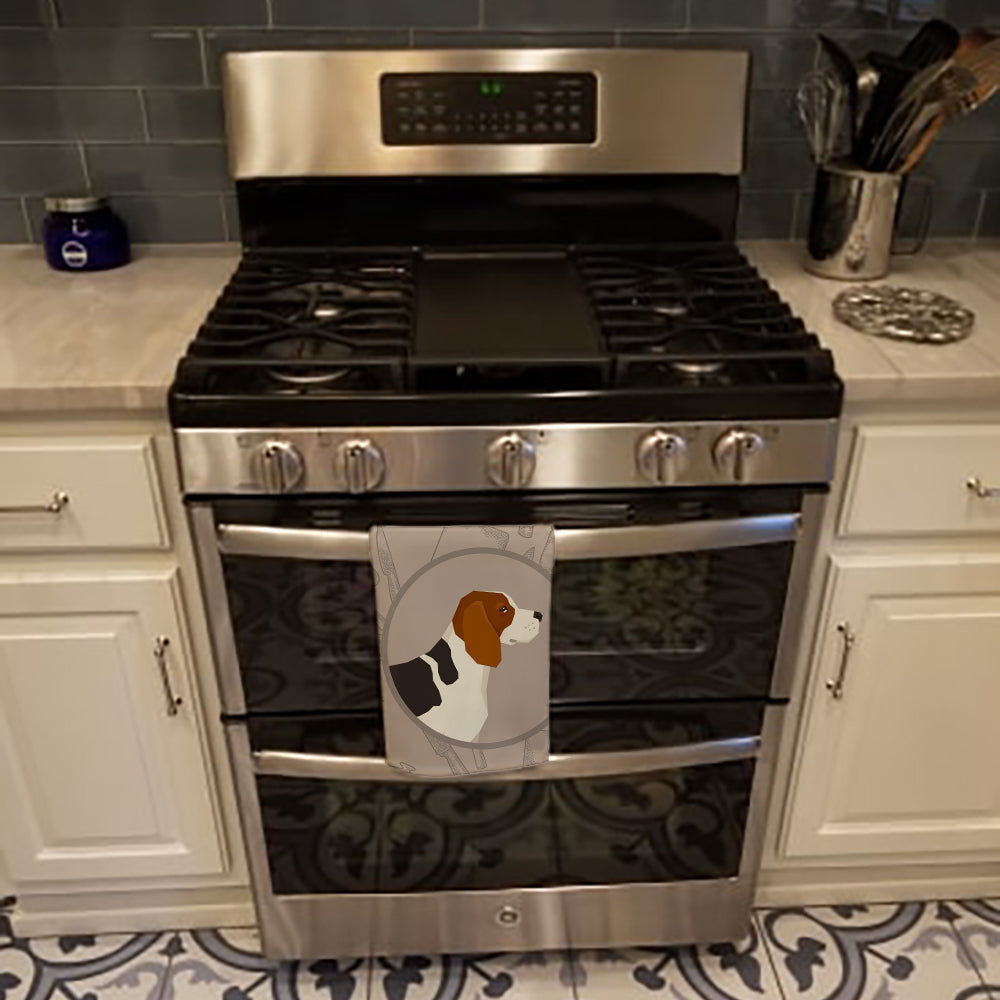 Beagle In the Kitchen Kitchen Towel Velour Plush Front and Cotton Loop Back Machine Washable
